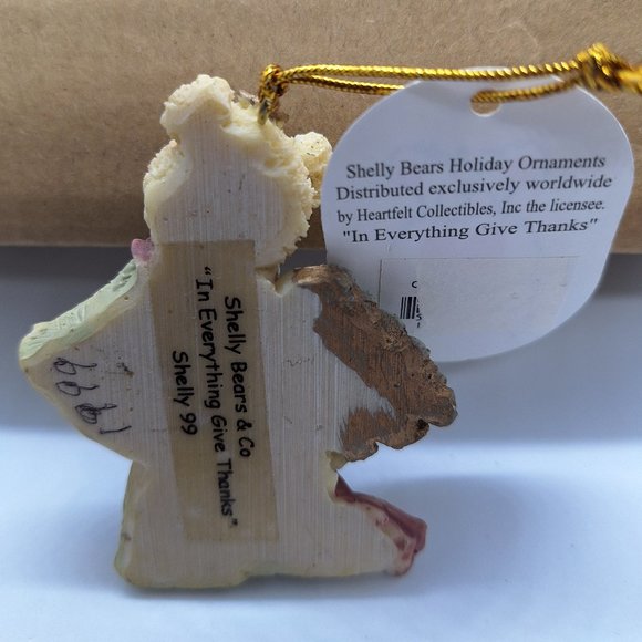 Shelly Bears In Everything Give Thanks 1999 Angel Bear Ornament - Picture 2 of 3